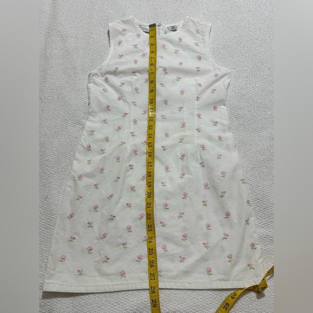 Jenni by Jennifer Moore Girl 12 White Cotton Floral Embroidered Sleeveless Dress - Picture 6 of 9